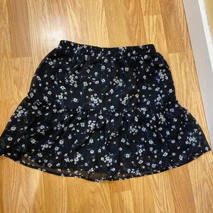 Black floral skirt